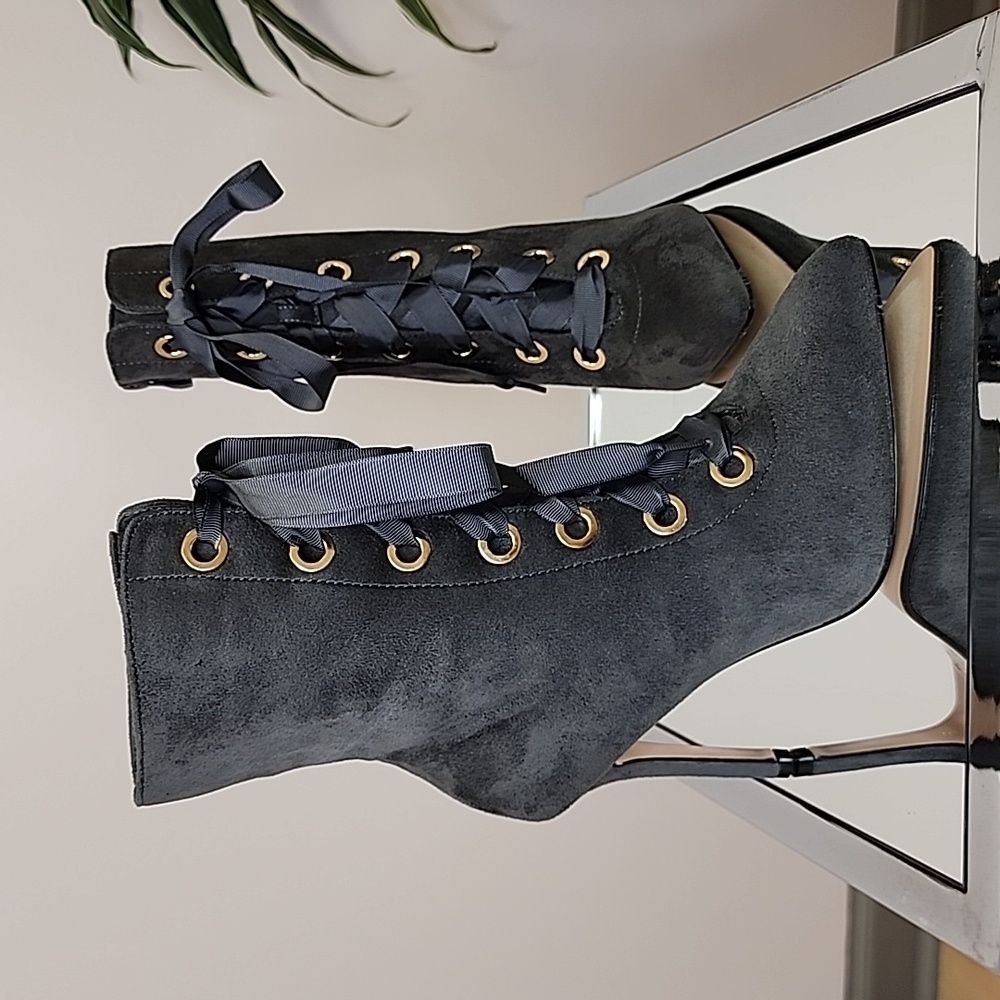 Mid Calf Boots - Gray